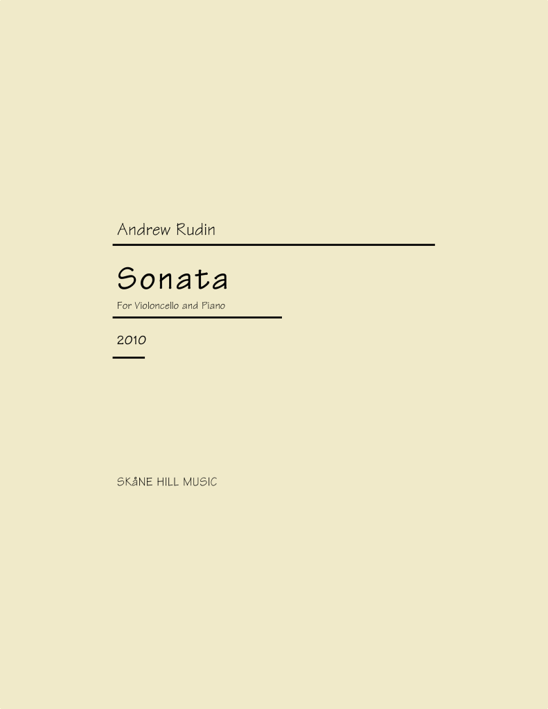 ARN-002 Andrew Rudin Sonata for Cello
